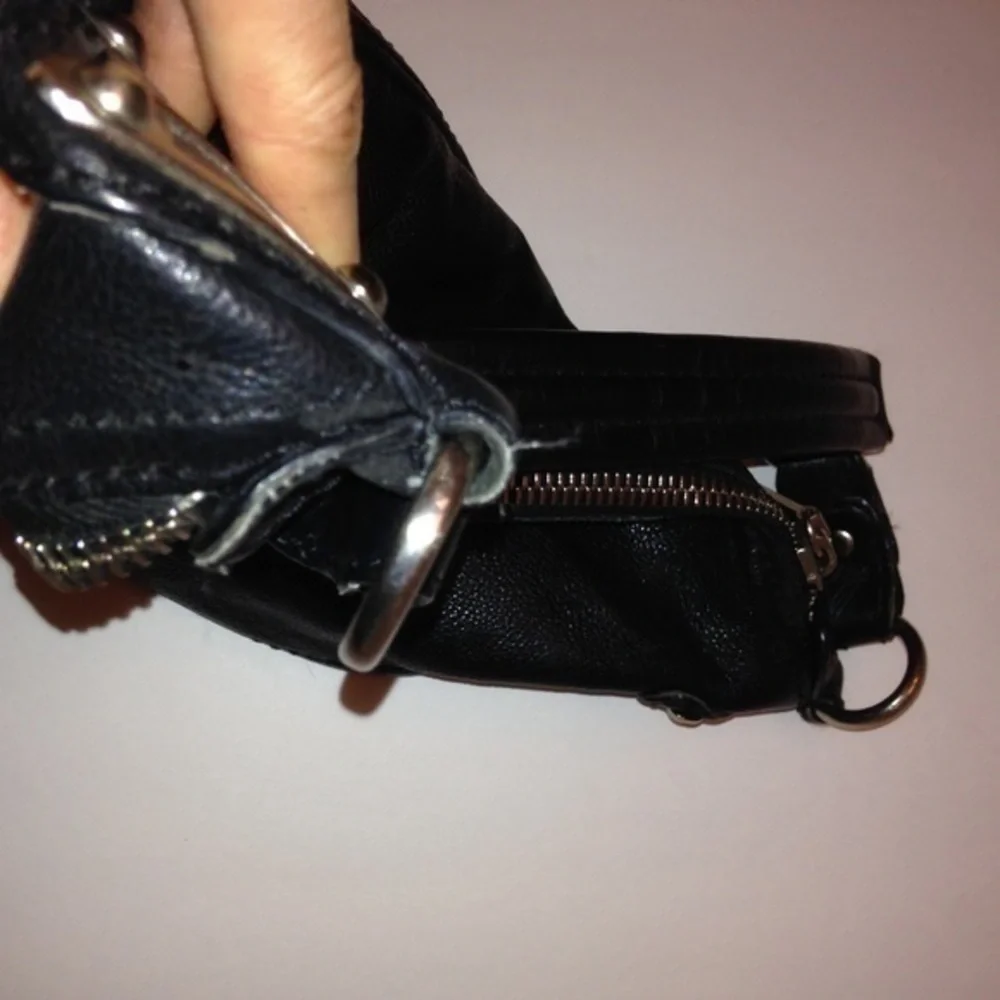 Michael Kors vintage black leather chain hobo bag